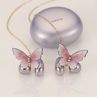 适用freeclip2华为耳机耳夹时尚闪钻灵魂蝴蝶配饰防丢链男女饰品