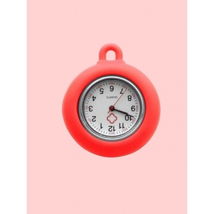 圆形硅胶护士表学生考试用挂表简约胸怀表石英表只能看时间的手表