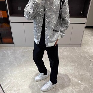 复古小香风潮流撞色夹克棒球外套男女秋冬新款精神小伙宽松上衣服