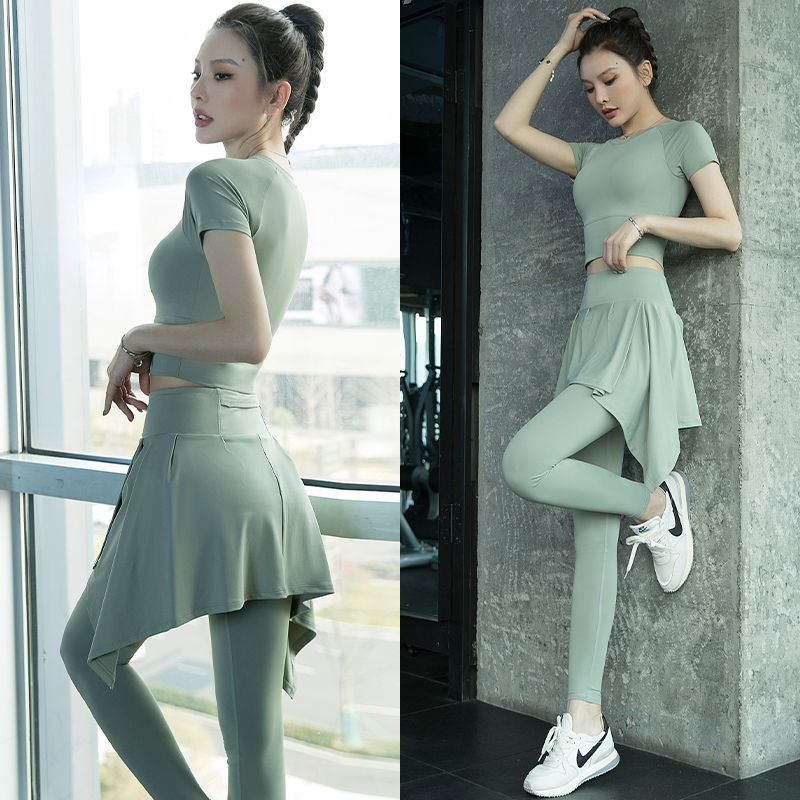 蔓瑜女大码速干紧身瑜伽套装
