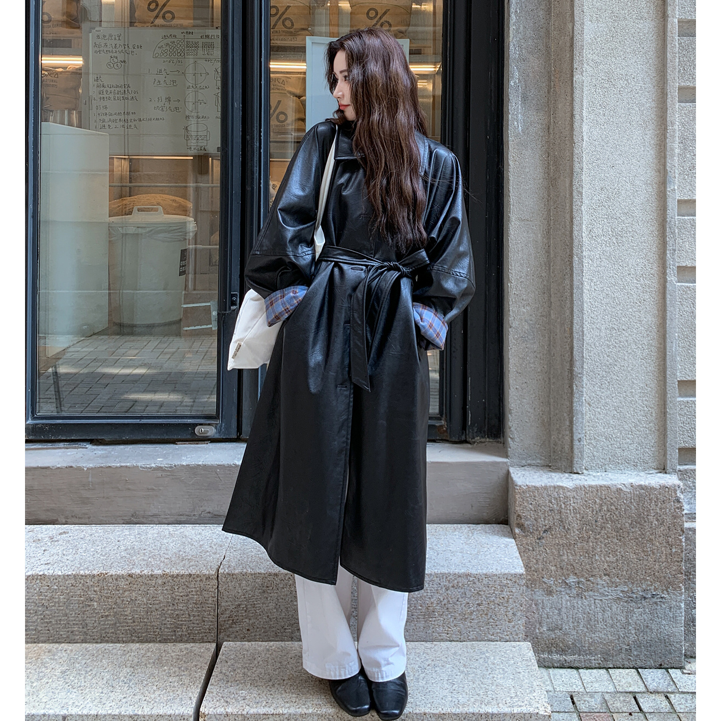 黑色皮衣风衣外套女2025新款