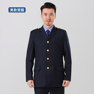 男长袖 新款 外套市场服装 工作服春秋长袖 衬衣藏青色服装