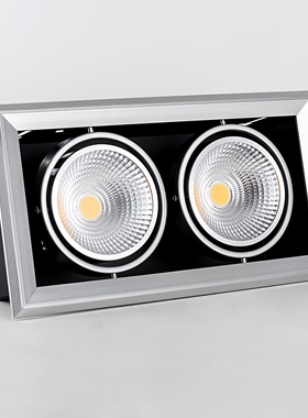 COB斗胆灯led单双头格栅射灯5w黑白色走廊过道灯方形豆胆灯嵌入式