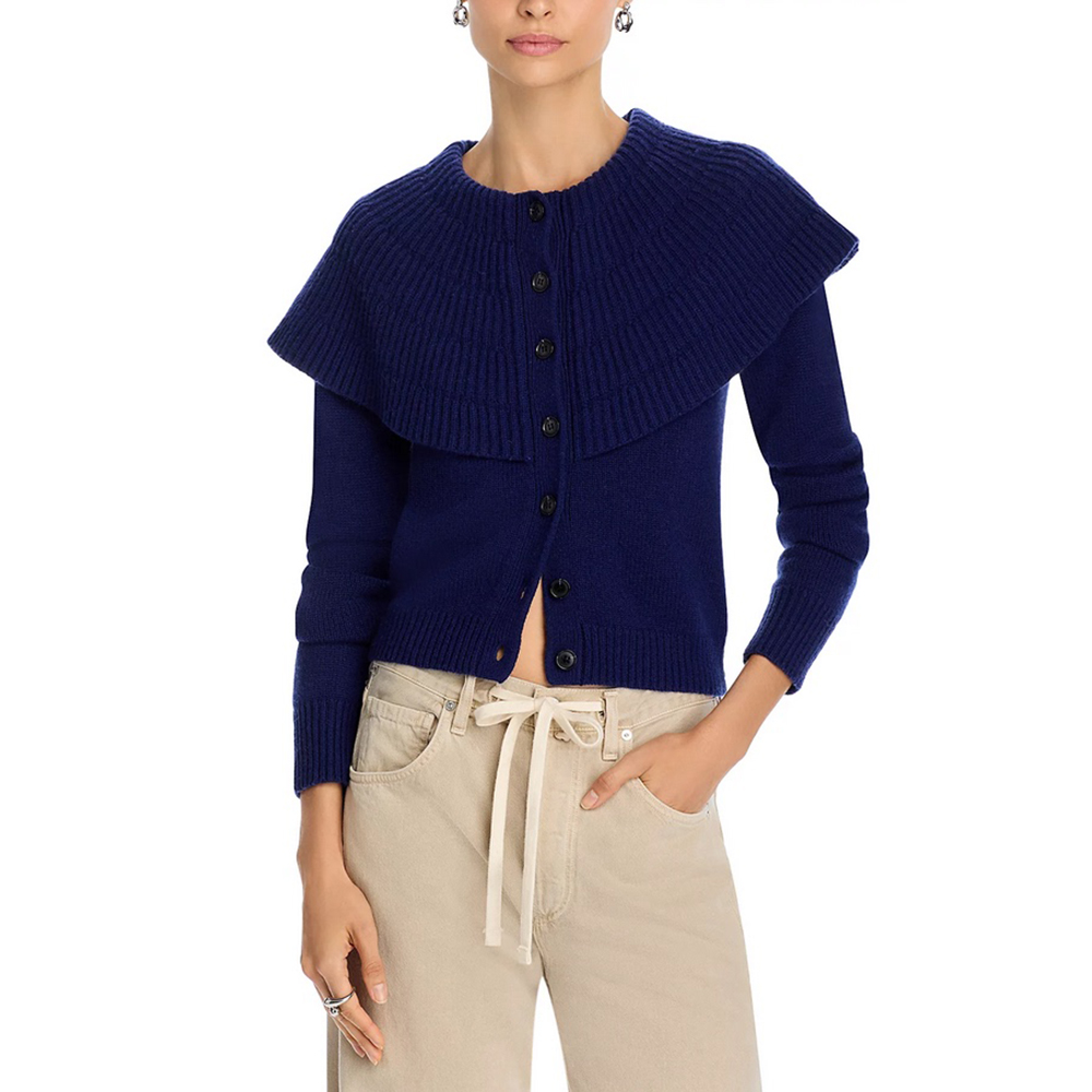 设计感纯色圆领中国宽松型小香风