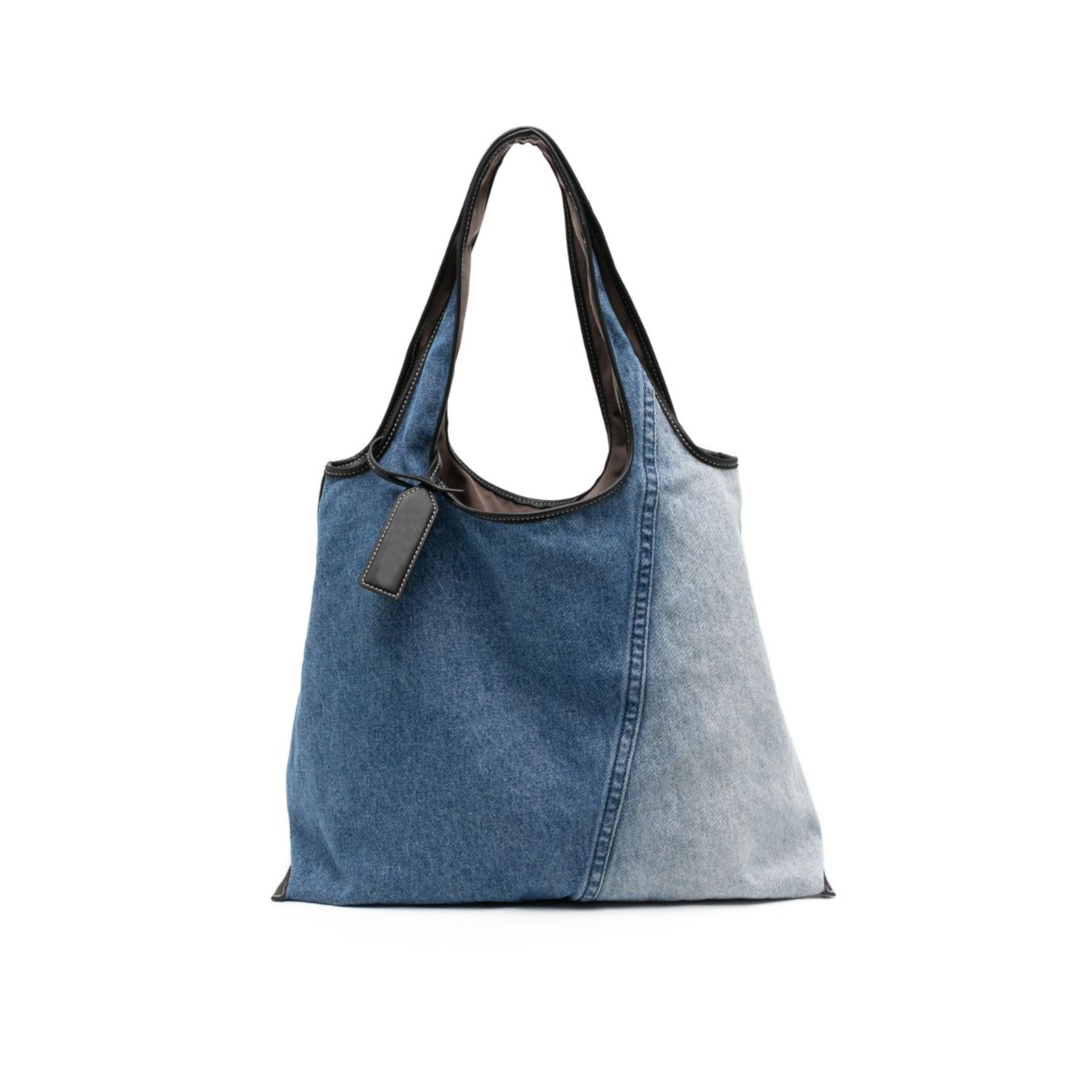 【现货】小众新款单肩手提包撞色牛仔拼接托特包女大容量腋下包潮,箱包皮具/热销女包/男包,托特包,淘宝优惠券,粉丝福利购,淘宝优惠卷