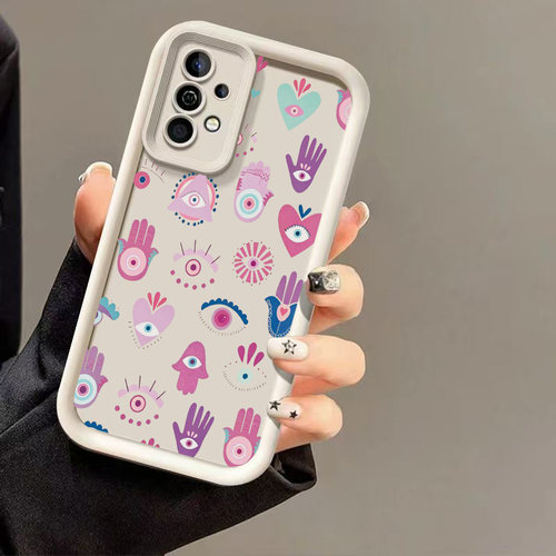 彩色眼睛适用于三星Galaxy S24/S23/S25ultra手机壳A15/A55防摔A22新款A73保护外壳A57/a57浪漫17