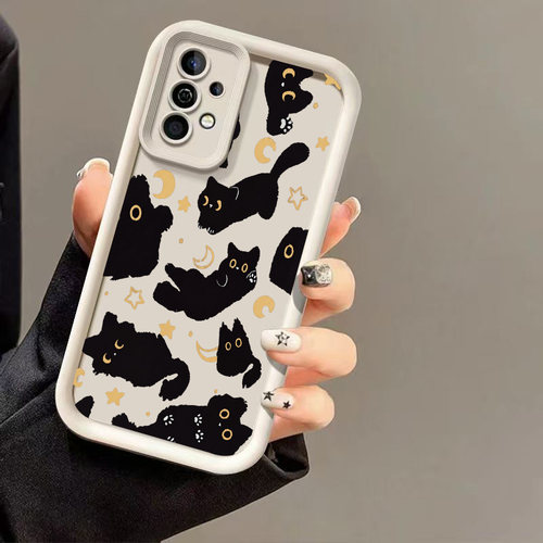 黑猫和月亮适用于三星Galaxy S24/S23/S25ultra手机壳A15/A55防摔A22新款A73保护外壳A57/a57青春17