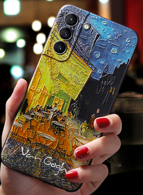 梵高适用三星S21手机壳s22ultra保护全包镜头NOTE20软壳galaxys23立体s24 s25plus