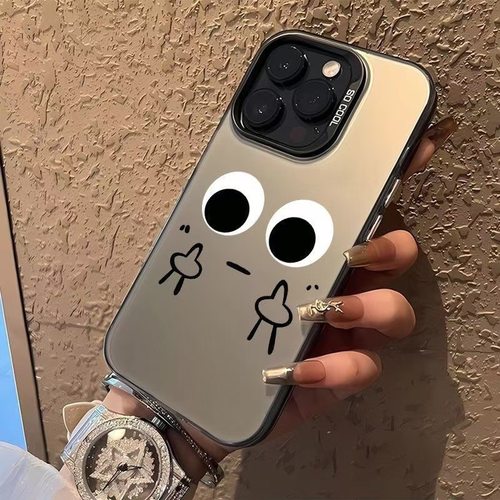 双手鄙视适用三星A55硬壳 A53 34手机壳S24Ultra彩银IMD高级感S23FE/Note20U个性