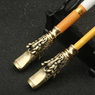 招财貔貅男人独当一面特色烟嘴过滤器两用可清洗循环型金属铜烟具