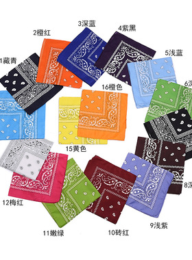 嘻哈围脖涤纶韩国腰果花方巾