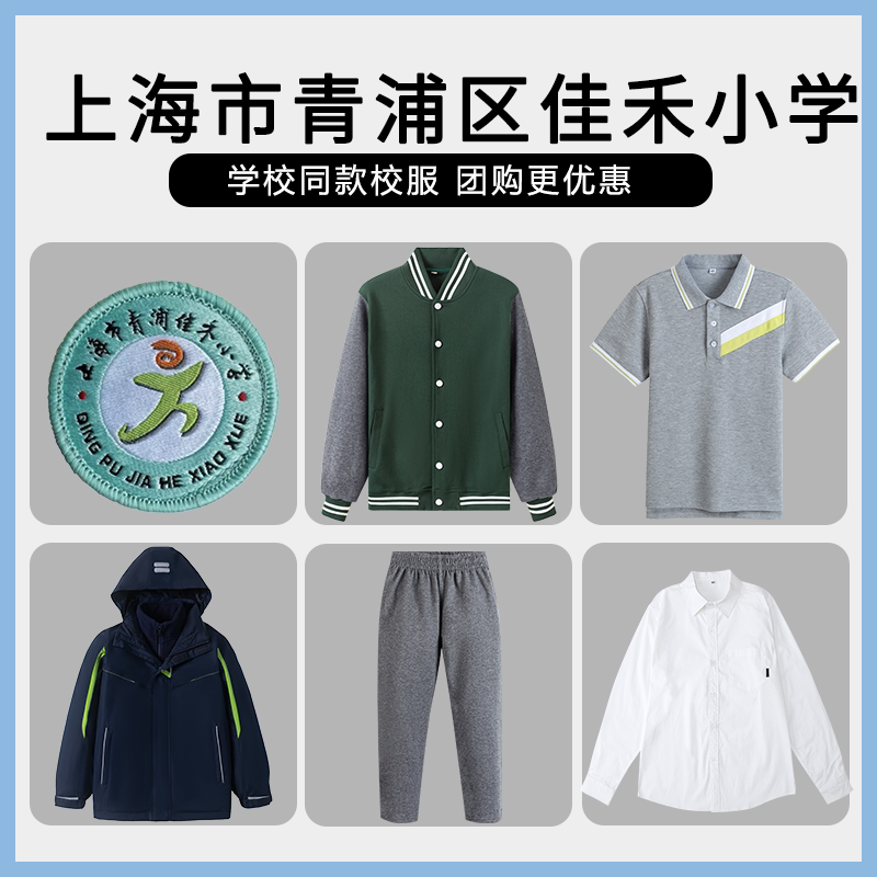 【上海市青浦区佳禾小学】同款校服班服英伦学生棒球服短袖冲锋衣