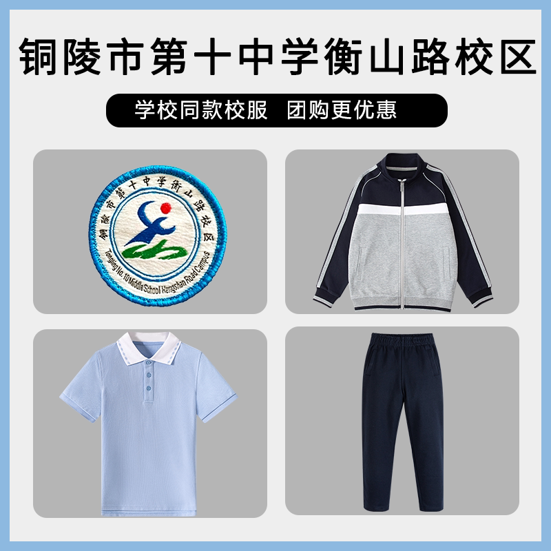 【铜陵市第十中学衡山路校区】同款校服班服英伦学生棒球服短袖