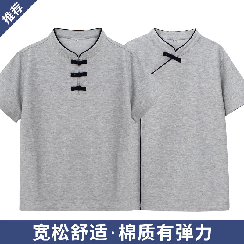 英伦风校服短袖灰色盘扣