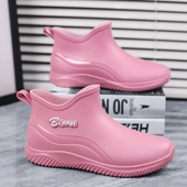 软底水鞋 25新时防滑水短车厨鞋 靴筒雨靴洗房胶 尚雨鞋 女款 20款 英式