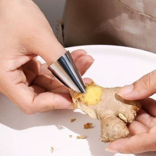 摘菜剥毛豆神器不锈钢多功能保护套花椒摘豆角防护手指套剥瓜果器