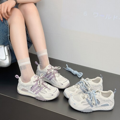 展风2026夏新款欧货真皮德训鞋女网面轻便百搭休闲阿甘鞋女53155