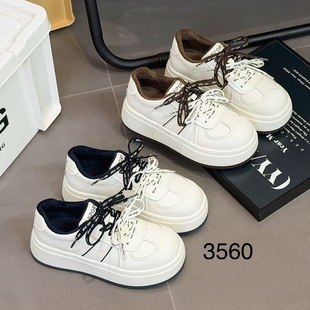 3560 女加绒厚底百搭运动休闲板鞋 她菲娅2025冬新款 欧货真皮小白鞋