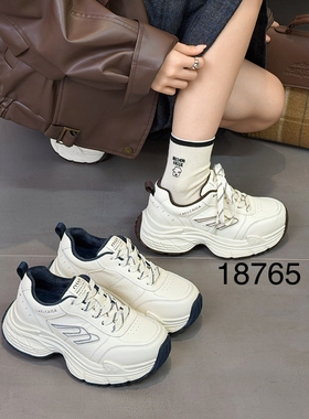 她菲娅2025冬新款欧货真皮老爹鞋女加绒厚底百搭轻便休闲鞋18765