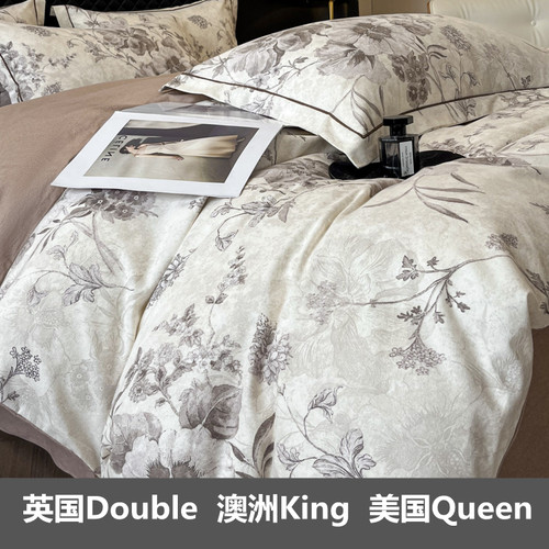 定制澳洲留学A类加厚纯棉磨毛四件套英国Double床笠queen美国king