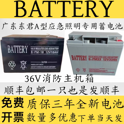 蓄电池6-FM-33 12V33AH40A24A55AH18A东君应急照明36V电源