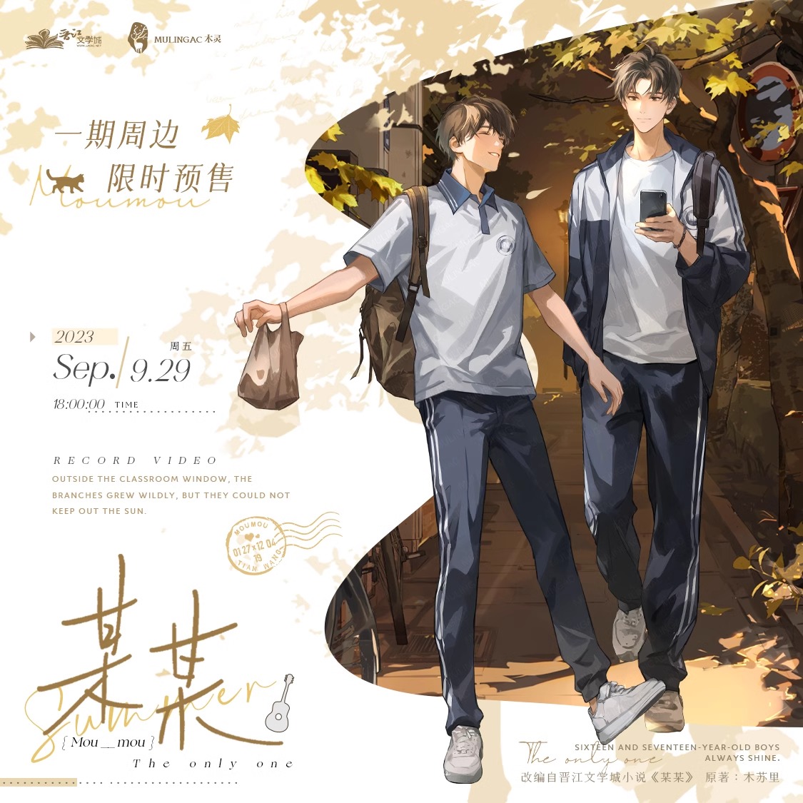 余量丨《某某》 全套周边 原著正版  江添盛望