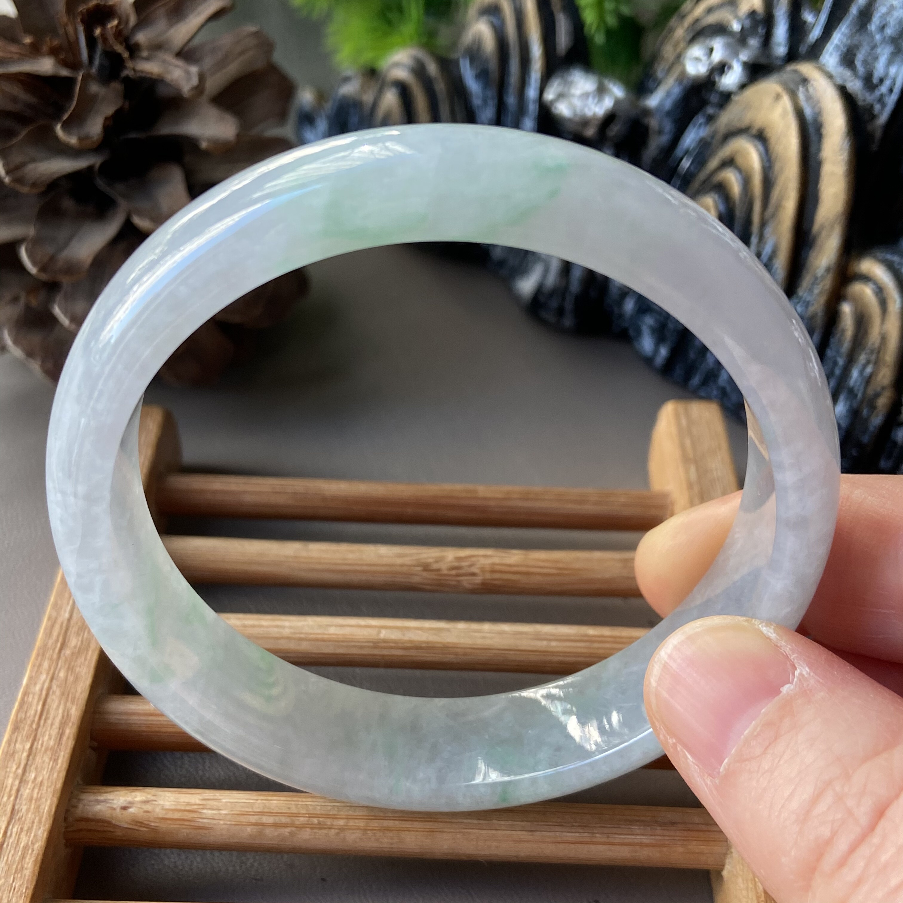 天然缅甸翡翠手镯58冰种飘阳绿宽版老坑a货正圈玉镯子带证书0572,珠宝/钻石/翡翠,手镯,淘宝优惠券,粉丝福利购,淘宝优惠卷