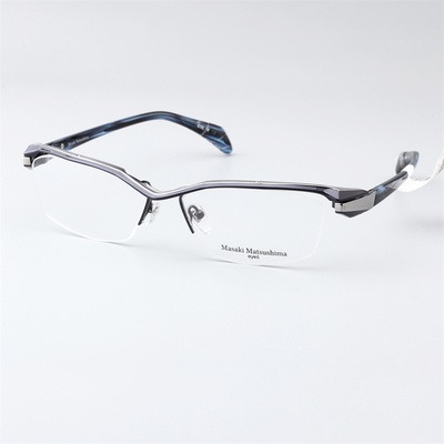 日本MASAKI松岛正树眼镜架钛半框大脸商务男眼镜框MF-1251