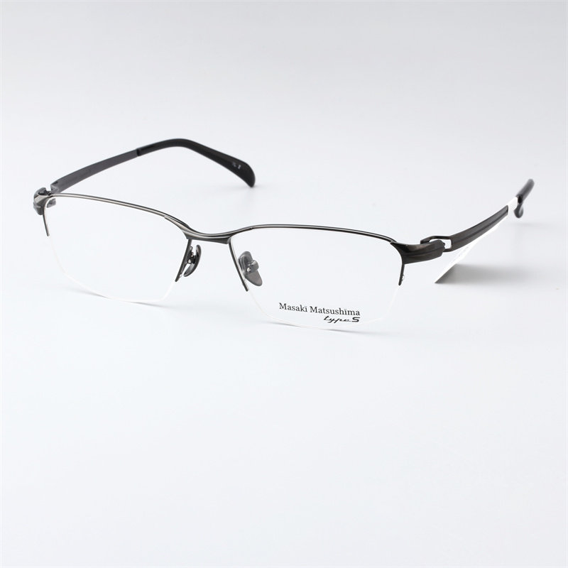 masaki日本眼镜框松岛正树眼镜架纯钛半框男近视眼镜框mft-5069