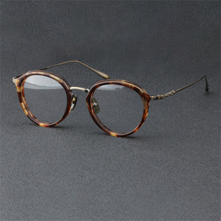 内藤熊八作 日本手作全框眼镜复古圆框近视镜 板材光学镜架N-114