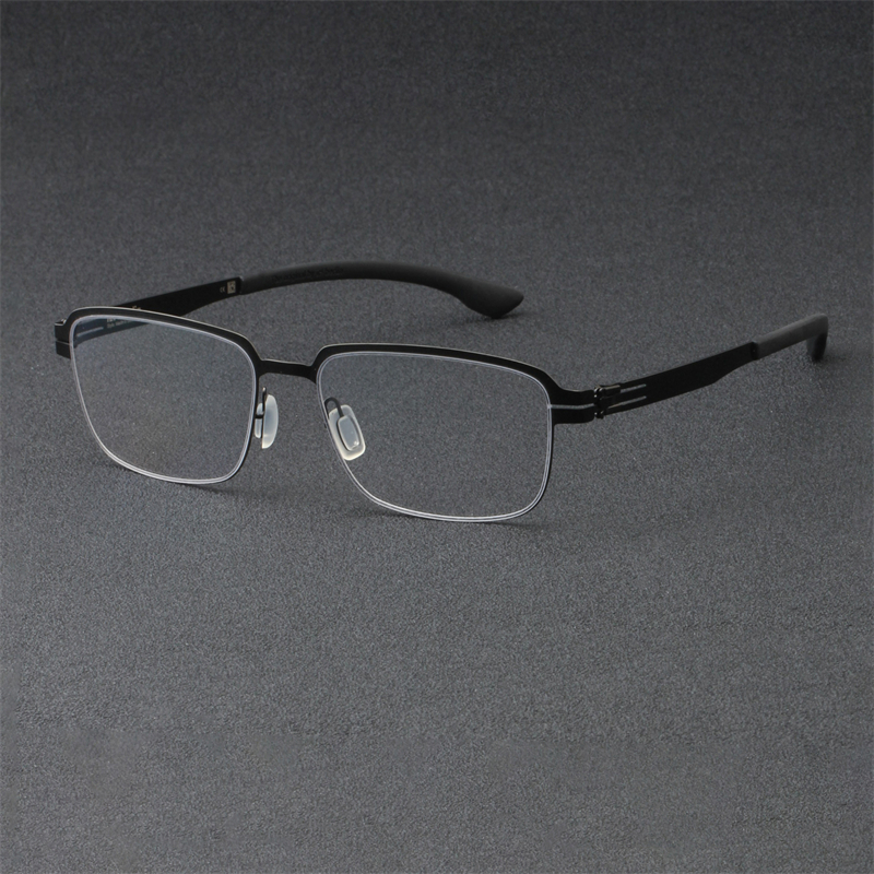 男女通用方框记忆金属眼镜