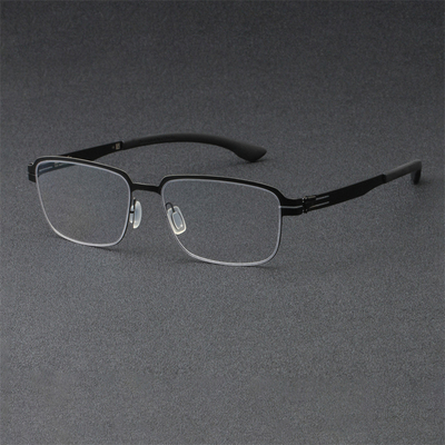 男女通用方框记忆金属眼镜
