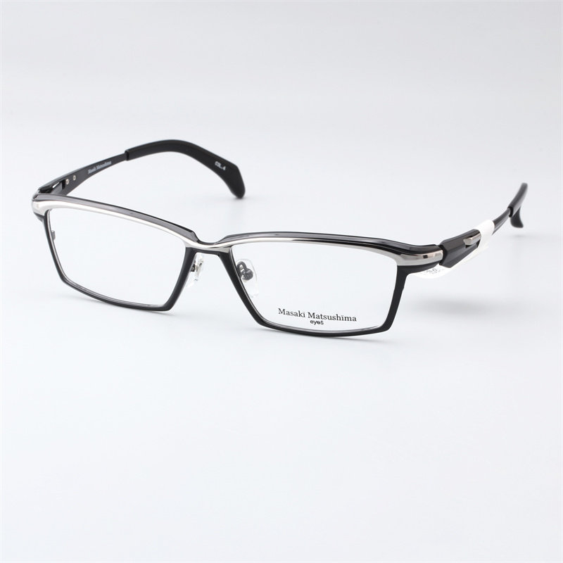 日本masaki松岛正树眼镜架纯钛全框方形大脸加宽商务男眼镜框1258