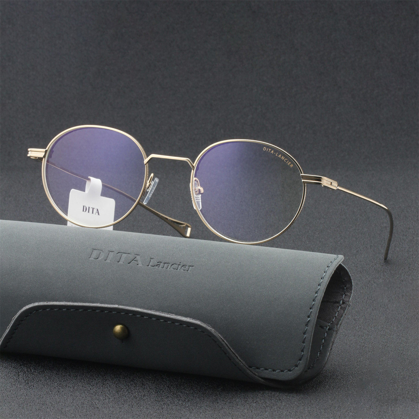 【新款】DITA光学镜架复古圆形钛金属近视眼镜框可配近视-DLX113