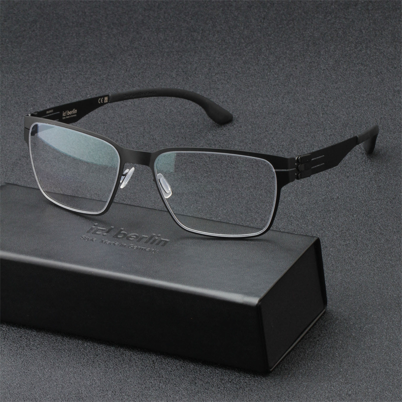 超轻眼镜ic!berlin商务全框钢片