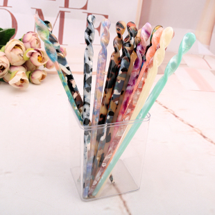 醋酸发簪简约现代百搭日常盘发簪子一字簪素簪钗子古风汉服头饰女