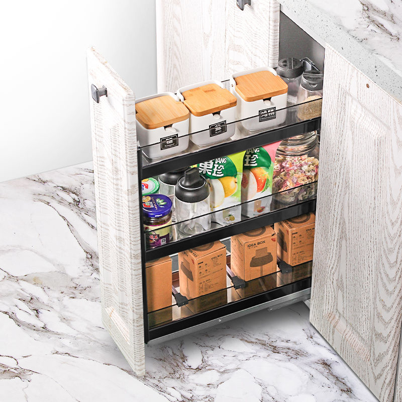 厨房橱柜多层窄柜铝合金调味拉篮