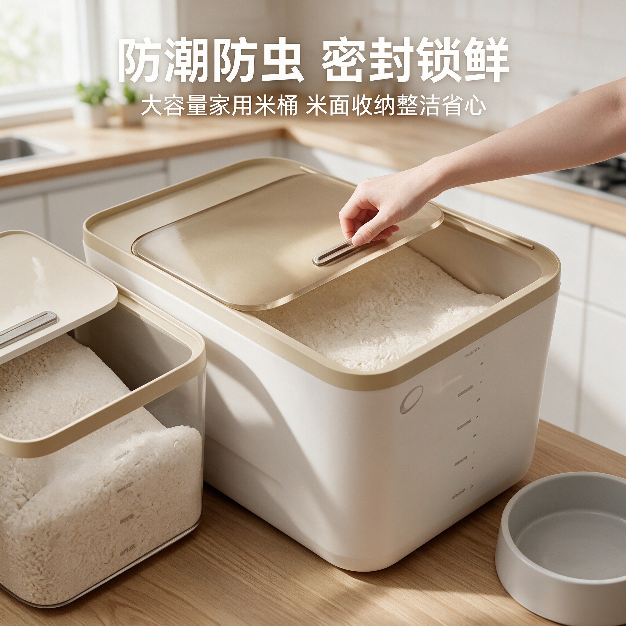 家用加厚密封米桶防虫防潮米面收纳厨房储米箱新款大容量