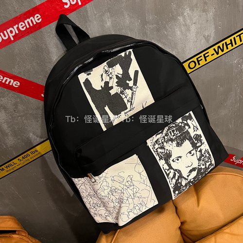 ERD忧郁的富二代23SS贴布潮流书包ins风格小众时尚男女同款双肩包