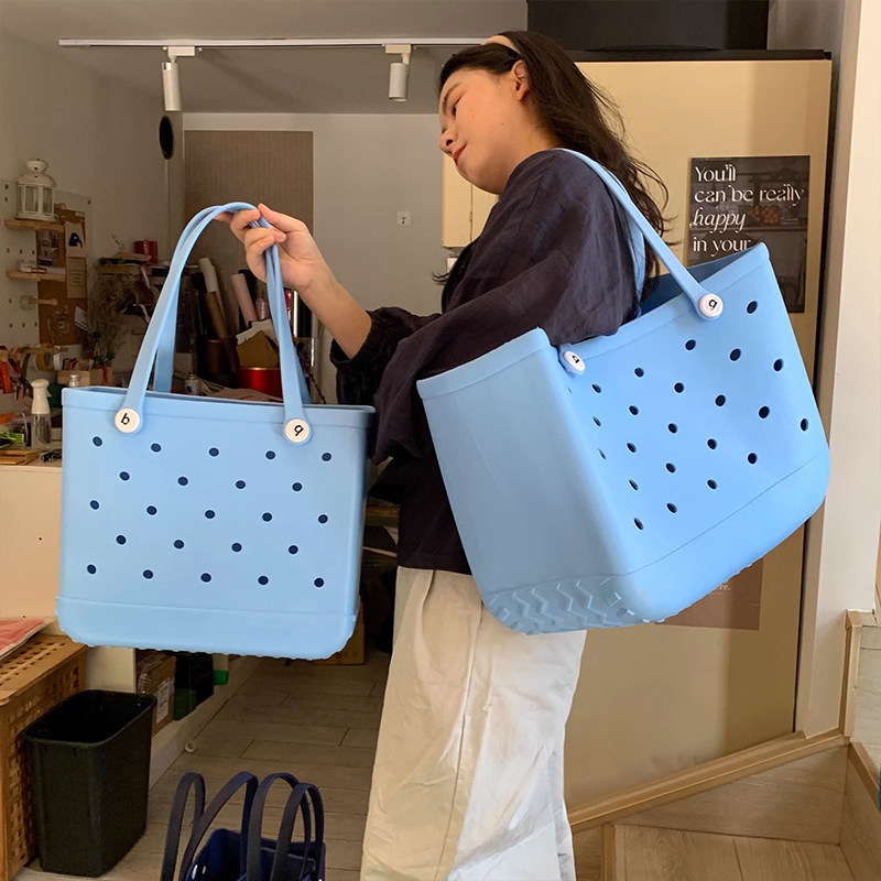 【大包】EVA游泳洞洞包手提沙滩包糖果色户外露营包大容量托特包