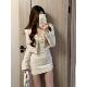 富家千金小香风套装 秋气质名媛轻奢粗花呢外套包臀吊带裙两件套女