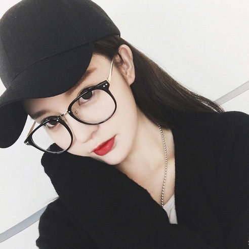 韩版复古文艺潮眼镜框女大框百搭个性全框圆脸大脸防辐射平光镜男