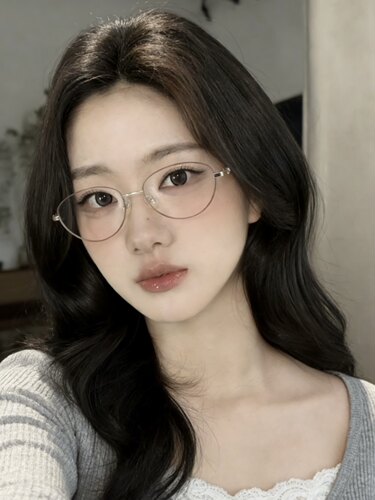 miu系猫眼眼镜女高级感近视可配度数复古素颜椭圆眼睛框架方圆脸
