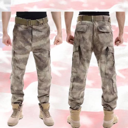特种兵宽松耐磨战术裤户外军迷多兜军训裤工装裤灰废墟迷彩战斗裤