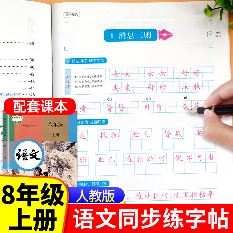 八年级上册语文同步字帖