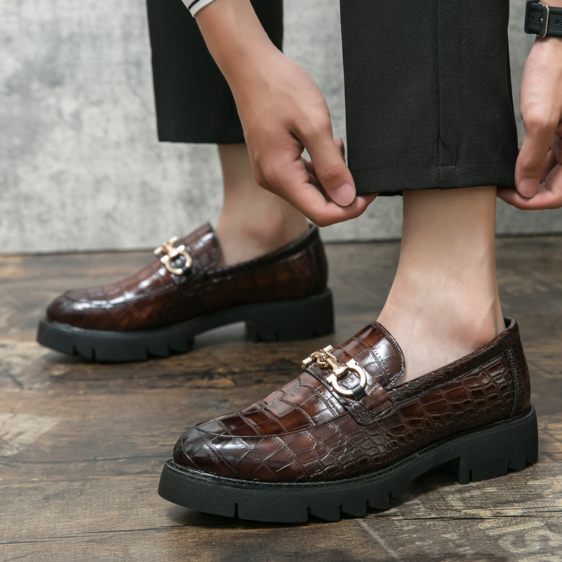 尖头皮鞋男秋季一脚蹬潮鞋