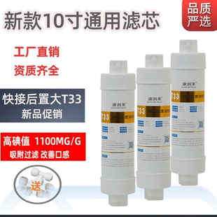 包邮 商用大T33通用10寸小T33椰壳碳滤芯 纯水机后置改善口感滤芯