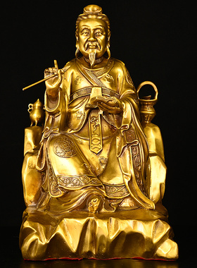 纯铜神医华陀神像摆件中医馆药店名医孙思邈真人药王医圣铜像摆件