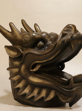 精工纯铜龙首12十二生肖圆明园兽首辰龙头 大号摆件招财龙头摆件
