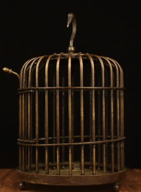 纯黄铜笼子鸟笼装饰摆件收藏